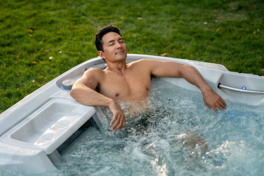 man relaxing in 880 searies spa 1