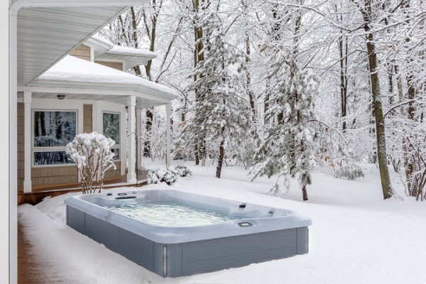 backyard makeover with jacuzzi powerpro j16 - winter