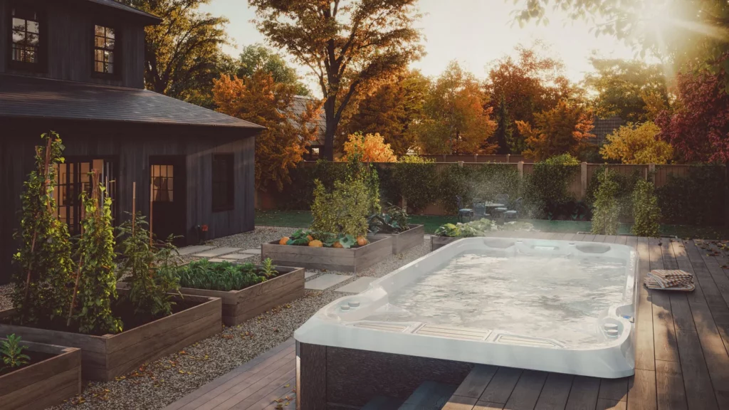 backyard swim spa installation